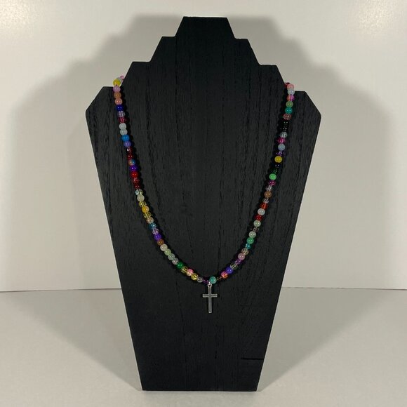 Set of Necklaces! 7 Colors! Silver Cross Pendant! NWT! - Picture 8 of 8